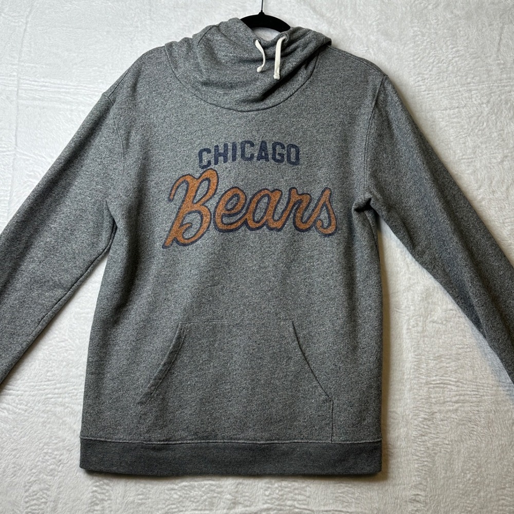 Junk Food Chicago Bears Hoodie Mens Large Gray Cowl Neck NFL Sweatshirt 0650